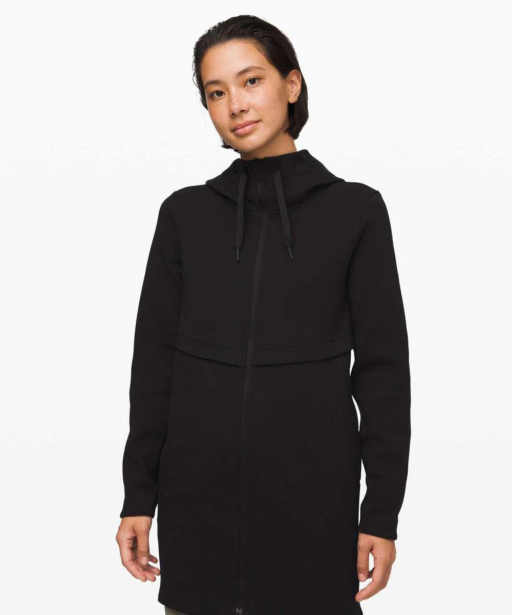 Lululemon Long Horizons Hoodie Black Size Medium Coat Jacket Travel Commute